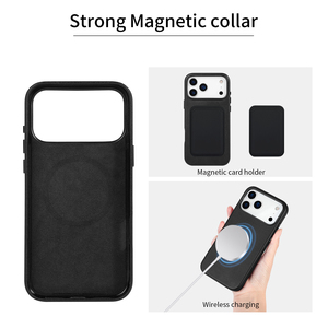 Оригинальный кожаный чехол из ПУ-кожи Napa с логотипом на заказ для iPhone 15, 16, 17 Air Pro Max с поддержкой беспроводной зарядки - Product Image 5