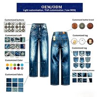 Jeans brodés pour hommes américains Pantalon en denim décontracté à imprimé solide avec broderie Patch Design Marque Hommes