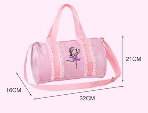 Sacs de sport roses grande capacité pour femmes avec logo personnalisé, sacs de danse pour filles, sacs de ballet pour enfants avec bretelles réglables - Product Image 3