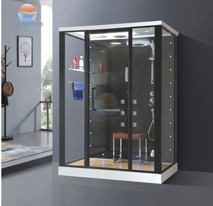 Cabine de douche vapeur autoportante en verre trempé acrylique avec jets de massage corporel et sauna humide - Product Image 4