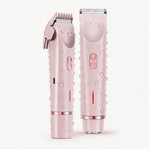 Recortadora de bikini 2 en 1 para mujer, recortadora eléctrica de vello púbico, afeitadora inalámbrica impermeable para piel sensible, para línea del bikini, axilas y piernas - Product Image 1
