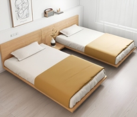 Ensemble de chambre d'hôtel de luxe au design européen moderne, avec cadre de lit en mélamine, tiroirs de rangement, tête de lit résistante à l'eau, idéal pour appartement