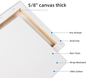 <span class=keywords><strong>Lienzos</strong></span> Estirados <span class=keywords><strong>para</strong></span> <span class=keywords><strong>Pintar</strong></span>, Paquete de 2, 24x36, Lienzo Blanco Grande <span class=keywords><strong>para</strong></span> <span class=keywords><strong>Pintar</strong></span> con Acrílico, Óleo, Témpera y Acuarela - Product Image 3