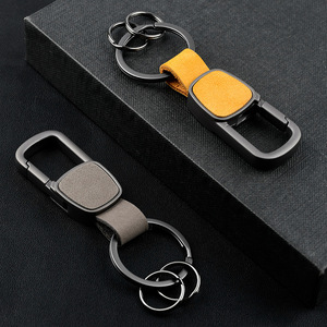 <span class=keywords><strong>Porte</strong></span>-clés en cuir véritable et métal, clip pour clés de maison et de voiture, accessoires pour clés, pendentifs, petits cadeaux pour hommes - Product Image 4
