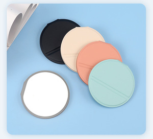 Custom Single-Sided Pocket <b>Mirror</b> Black PU Leather Magnifying Cosmetic Makeup <b>Mirror</b> for Travel Purse - Product Image 4