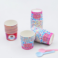 Gobelets en papier pour yaourt glacé, jetables, épaissis, pour emporter, bols en papier pour crème glacée, revêtement personnalisé, gobelets à dessert en papier