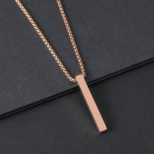 Collier personnalisé en acier inoxydable gravé, couleur claire, or 14 carats, luxe minimaliste, pour hommes et femmes, ne ternit pas - Product Image 3