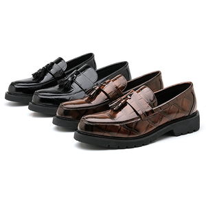 Nuevos Zapatos de Vestir Estilo Británico con <span class=keywords><strong>Borlas</strong></span>, Zapatos de Negocios para <span class=keywords><strong>Hombre</strong></span>, Zapatos Planos de Cuero PU para Oficina - Product Image 1