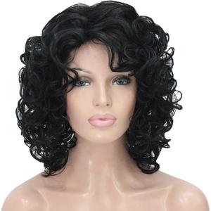 Parrucche Europee e Americane, <span class=keywords><strong>Capelli</strong></span> Afro Ricci Marroni Voluminosi, Produttore di Parrucche Corte Ricci Voluminose - Product Image 6