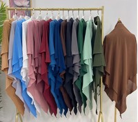 Hijab Abaya en polyester à 2 couches pour femmes de Dubaï Robe de prière ethnique islamique avec niqab Jilb Khimar pour femmes musulmanes