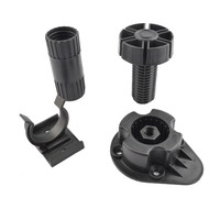 Pieds en plastique de couleur noire pour meubles réglables pour armoire pied de placard pieds de cuisine 10cm accessoires de quincaillerie