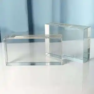 Decorazione di cristallo personalizzata mattoni di vendita diretta a basso Moq blocco di vetro trasparente solido Hot Melt striscia di cristallo artigianato mattoni di cristallo