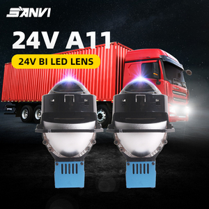 เลนส์โปรเจคเตอร์ SANVI A11 24V Bi-LED สำหรับรถบรรทุก รถบัส รถหนัก ชุดดัดแปลงไฟหน้า 64W 11000LUX 5500K ชุดไฟ LED กำลังสูง - Product Image 1