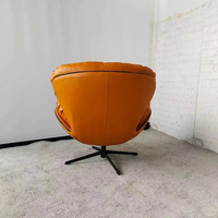Salon bureau utilisation chaise longue pivotante Vintage en cuir véritable Aviation oeuf chaise Style rétro fauteuil pivotant inclinable
