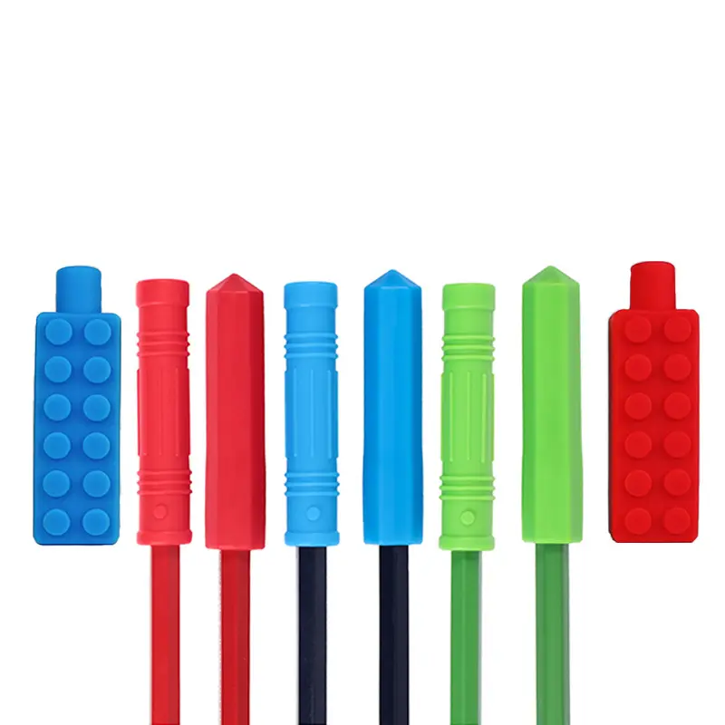 B067 Silicone Chew Stick Baby Teether Silicone Pen Holder