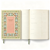 Journal de gratitude A5 à couverture rigide, motif floral rétro personnalisé, carnet de positivité quotidienne, journal de pleine conscience, cadeau