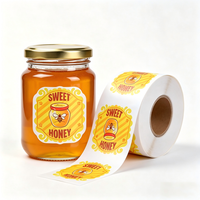 Étiquette autocollante personnalisable en vinyle avec code-barres pour pot de miel naturel brut, fournitures d'apiculture, adhésif acrylique permanent