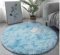 Teppich Batik-Look Langflor Dicker Runder Teppich Wohnzimmer Couchtisch-Matte Runde Tischmatte Wohnzimmer Hängekorb-Teppich