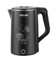 Bouilloire électrique à motif floral de 1,8 L, base rotative à 360°, arrêt automatique, chauffe-eau portable pour la maison et l'hôtel