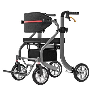 Déambulateur Guardian Walker en alliage d'aluminium, 4 roues, avec siège et sac de rangement pour personnes âgées, aide à la mobilité - Product Image 1