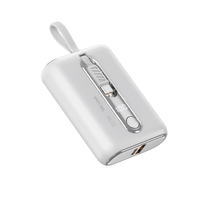 Batterie externe OEM 10000 mAh avec affichage numérique, câbles intégrés, cellules 21700 - Charge rapide 22,5 W/20 W, chargeur de téléphone portable portable