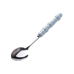 Set di posate di lusso in acciaio inossidabile lucidato a specchio con manico in ceramica perlata, coltello, forchetta e cucchiaio, stile nordico ad alta estetica - Product Image 6