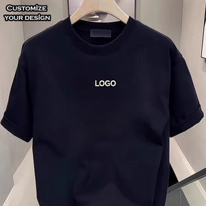 Men's 220gms Cotton Short Sleeve O-Neck T-Shirt Solid Color Simple Loose Casual <strong>Tops</strong> Hot Sale Blank <strong>Design</strong> - Product Image 2