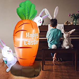 Décoration gonflable Offre Spéciale de cour de Pâques carotte gonflable de Pâques 5FT avec le lapin - Product Image 5