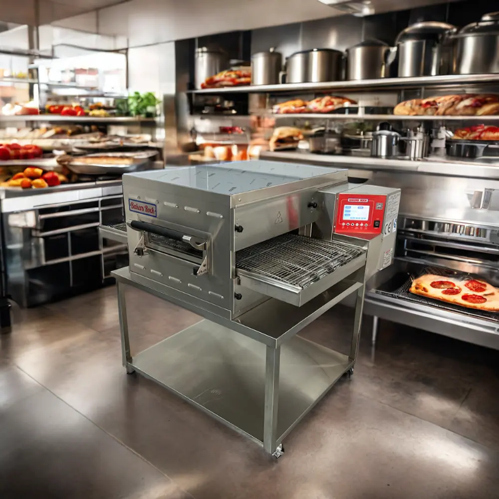 20 inç yüksek verimli Impinment paslanmaz çelik konveyör Pizza pişirme makinesi ticari fırın