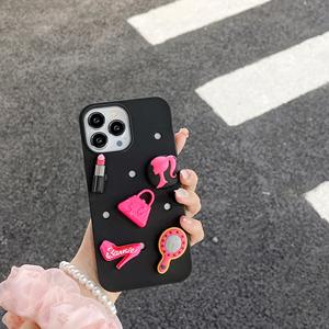 Coque de téléphone DIY Hole <span class=keywords><strong>Rose</strong></span> Red, adaptée aux modèles 14 Pro Max, 12, 11, 13, style japonais et coréen - Product Image 3