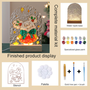 <span class=keywords><strong>Lampe</strong></span> de nuit créative en verre peinture à l'huile peinte à la main en acrylique ondulation pour les cadeaux de festival - Product Image 5