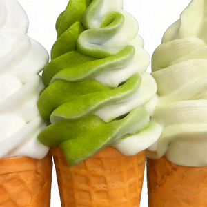 17cm Plastic Eco-Friendly Ice Cream Set Three Pieces White Matcha Mixed Soft Swirl Vanilla Model Realistic Food Simulation Shop - Product Image 4
