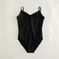 Offre Spéciale Pas Cher Camisole Formation Danse Porter Maille Noir Nylon Spandex Enfants Enfants Filles Ballet Justaucorps à Vendre