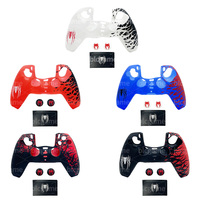 Coque de protection en silicone pour manette PS5 avec capuchons de joystick, poignées et étuis de protection souples en silicone pour manette PS5