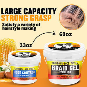 Seau de gel de tressage nature pure de grande taille en gros Gel pour cheveux de maintien de conditionnement brillant 33.3 <span class=keywords><strong>oz</strong></span> Gel pour tresse soignée - Product Image 4