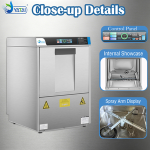 Lavavajillas Comercial de Encimera, Capacidad para 10 Juegos, Puerta de Acero Inoxidable 304, Control de Clase Profesional, para Restaurantes y Hoteles, Enjuague a Alta Temperatura que Elimina las Malas Olores - Product Image 1