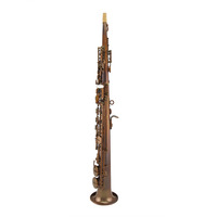 Bb Hand Hammered Soprano Saxophone Vintage Nickel Finish Built in Neck With G Key Professional Woodwind For Jazz Performance