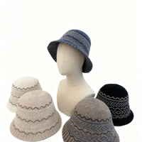 Vente directe d'usine Chapeau de pêcheur décontracté en laine mélangée à motif Fair Isle Chapeau façonnant pour l'hiver