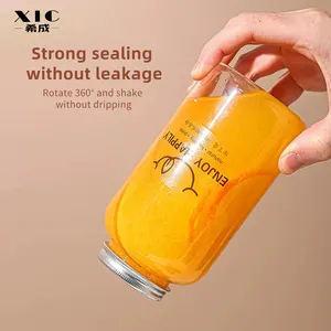 2024 New U-shaped High Appearance Level Milk Tea Bottle Fruit Juice Packaging Plastic Bottle With Aluminum Screw Lid