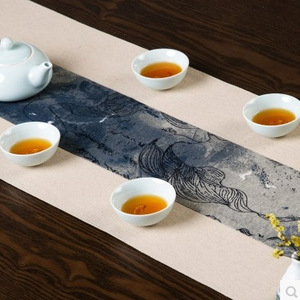 Chemin de table en lin, style traditionnel, lavable, accessoire pour cérémonie du thé, origine Anji, entretien lavage à la main - Product Image 3