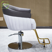 Chaise de coiffure à pompe hydraulique robuste avec chaise de salon de luxe de beauté de cheveux à base ronde chromée