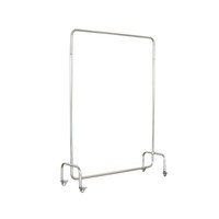 Rail de vêtements mobile de support réglable du sol au plafond avec le présentoir d'acier inoxydable de magasin de vêtements de roue