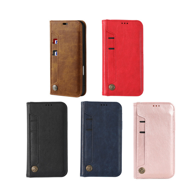 Genuine Leather Multi-Function Card Wallet for Apple for iPhone 12 14 & 15 16 Flip Phone Protective Case with Business Design