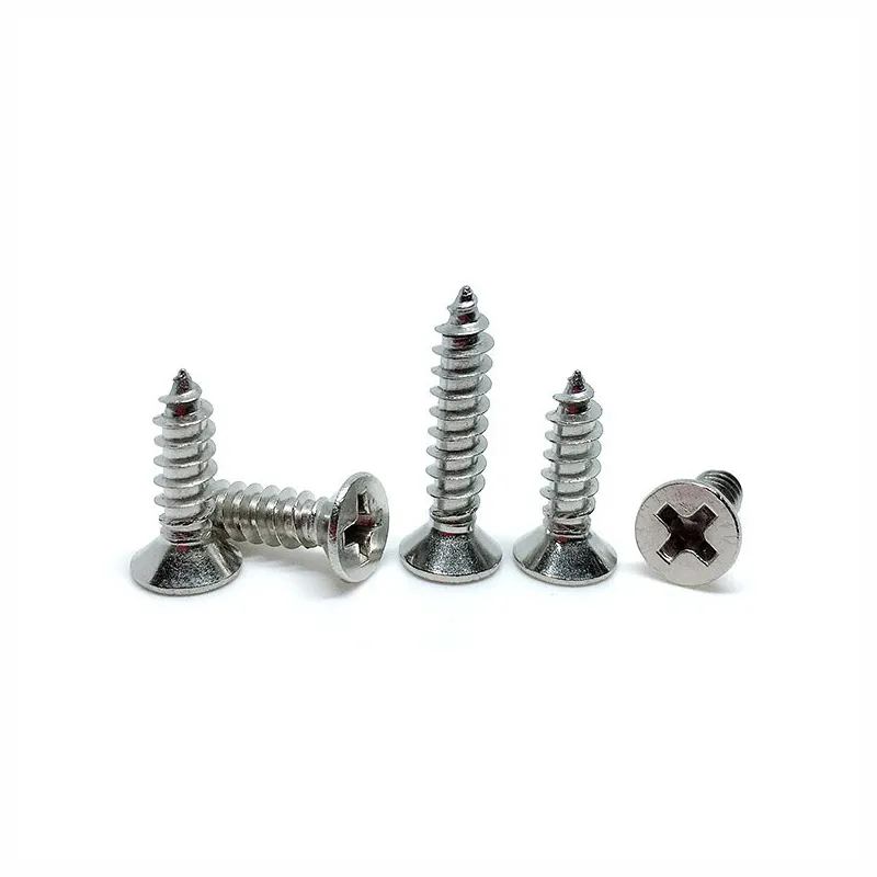 factory whosale 304 stainless steel M2 M3 M4 M5 M6 self-tapping screws cross countersunk head screws