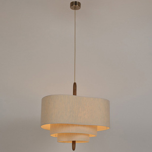 Lampadario Moderno in Stile Antico Francese per Sala da Pranzo, Lampada a Sospensione Vintage in Tessuto per Camera da Letto - Product Image 1