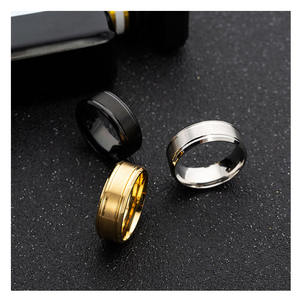 <span class=keywords><strong>Bague</strong></span> classique plaquée or pour hommes, bijoux <span class=keywords><strong>Alliance</strong></span> en acier inoxydable, bagues pour hommes - Product Image 3