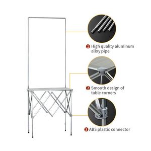 Tables d'exposition pliables en alliage d'aluminium pour magasins de détail, design pliable, rangement facile - Product Image 6