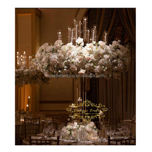 Centrotavola per Matrimonio con 13 Bracci <span class=keywords><strong>Portacandele</strong></span> con Fiori Supporti per Candele Dorati per Decorazione Casa e Feste - Product Image 1