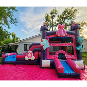 Castillo Inflable Comercial Purple Palace, Combo <span class=keywords><strong>de</strong></span> Tobogán Acuático y Seco, Castillo Inflable <span class=keywords><strong>de</strong></span> PVC con Tobogán, Piscina <span class=keywords><strong>de</strong></span> Agua para Fiestas <span class=keywords><strong>de</strong></span> Alquiler - Product Image 3