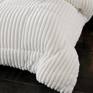 Super Soft White Plush Striped <strong>Comforter</strong> Thickened Warm Winter Bed Quilt Fluffy <strong>Rabbit</strong> Fur Like Bedding <strong>Comforter</strong> ForAlI Seasons - Product Image 5